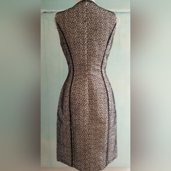 *$4990 NWT OSCAR DE LA RENTA SILK BEAD EMBR. WHT BLACK RUNWAY DRESS US 12 - Picture 4 of 8